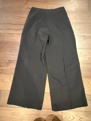 Cynthia Rowley Black Pull On Wide Leg Pants Pintuck Size 4 - C61-109 thumbnail 5