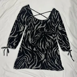 Vintage Y2K No Boundaries Zebra Print Cross Back Tunic Top / Mini Dress thumbnail 1