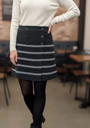 Loft, Wool Blend, Striped, Button Front, Size Small. thumbnail 1