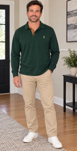 Ralph Lauren Forest Green Long-Sleeve Polo thumbnail 1
