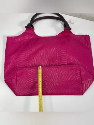 Neiman Marcus Large Pink Faux Snakeskin Tote Bag Eclectic NWT thumbnail 8