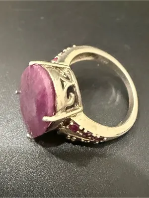 925 Silver Natural Ruby Gemstone Cocktail Ring Size 7.5 Pink thumbnail 12