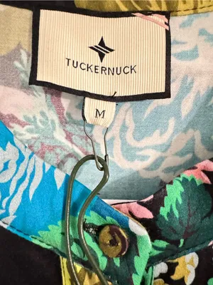 Tuckernuck Floral Shirt Dress Medium Blue Green Botanical Print NWT thumbnail 7