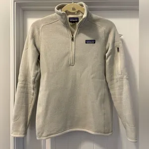 Patagonia Women's Better Sweater Cream Quarter-Zip Sweater Size Small thumbnail 2