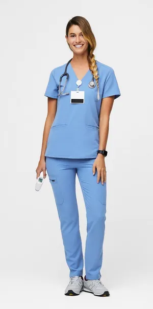 FIGS Casma Three-Pocket Scrub Top Ceil Blue thumbnail 4