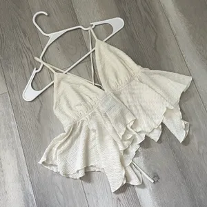 Princess Polly Tank Top asymmetrical fairy crop womens Cream (size 8) festival thumbnail 3