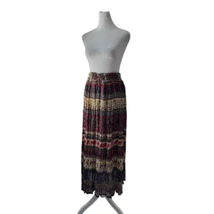 Indian Elephant + Antelope Elastic Waist Maxi Skirt thumbnail 2