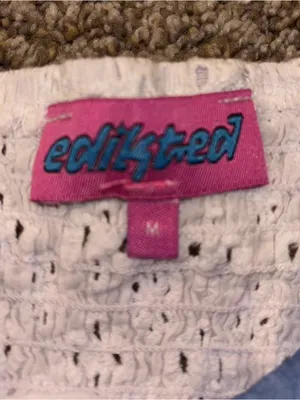 Edikted Blue and White Eyelet Bustier Tank thumbnail 3