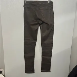 Citizens of Humanity Womens Avedon Skinny Jeans Coated Brown Moto Detail Size 26 thumbnail 4