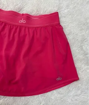 Alo Yoga Match Point Tennis Skirt Fluorescent Pink Coral thumbnail 4