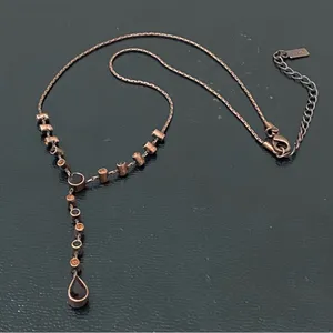 1928 Collection Copper Chocolate Rhinestones Y- Necklace thumbnail 4