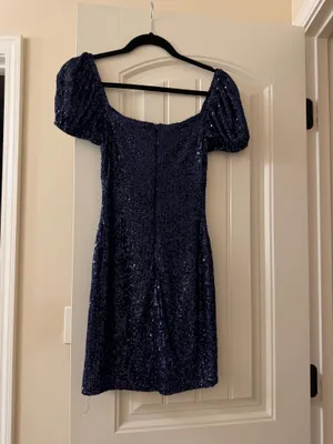 Windsor Navy Blue Sparkly mini Dress thumbnail 2