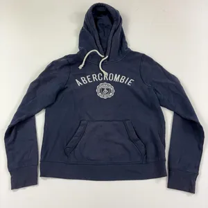 Abercrombie & Fitch Hoodie Women Medium Blue Pullover Fleece Kangaroo Pocket Y2K thumbnail 1