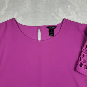 Ali Miles Women's Top Blouse Purple Short Sleeve Plus Size 1X thumbnail 3