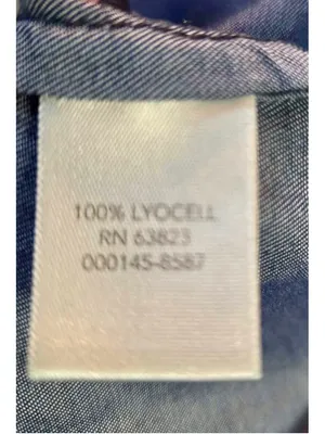 Christopher & Banks Women’s Lyocell Chambray Lace-Up Blouse Dark Denim Medium W thumbnail 4