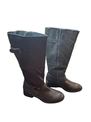 GH Bass Luciana wms brown faux leather below knee equestrian riding boots sz 8M thumbnail 3