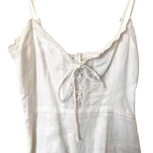 REFORMATION Linen Tie Front Mini‎ Dress White Sz 2 thumbnail 5