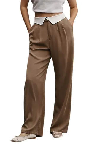 Reformation Stevie High Rise Pant Beige Taupe NWT 0P thumbnail 1