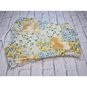 VTG Y2K Rave Patchwork Lace Top Cami Cap Sleeve Blue Yellow Cottagecore Sz S M thumbnail 5