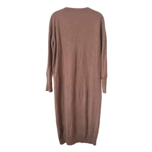 NAADAM Signature Cashmere‎ V-Neck Midi Dress Latte Brown Medium thumbnail 3