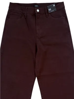 NWT Express Brown High Rise Wide Leg Jeans with Hyper Stretch Size 8R thumbnail 2