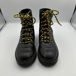 Skechers Platform Ankle Boots Black Yellow Lace Up Combat ChunkyWomen 7.5 Grunge thumbnail 2
