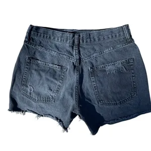 Free People We The Free Black Distressed Denim Shorts High‎ Rise Raw Hem Size 27 thumbnail 2