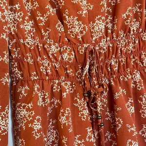 Bebop orange floral vneck ruffle skirt dress size small thumbnail 5