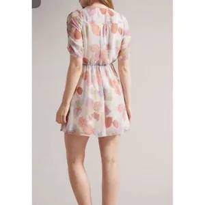 Ted Baker Dress Juleah Ruched Sleeve Dress Size 2 US Size 6 Watercolor Pastel thumbnail 2
