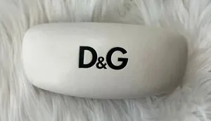 White Dolce Gabbana D&G Leather Hardshell Eyeglass Case 6.5" X 3 X 1.5" thumbnail 1