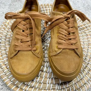 Frye Women’s Ludlow Low Top Yellow Canvas Lace Up Sneaker Shoes Size 8 thumbnail 3