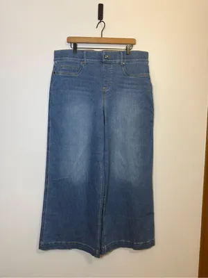 Spanx Pull on Crop Wide Leg Jeans thumbnail 2