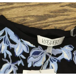 Kasper Womens Sleeveless Embroidered Sleeveless Top 10924833 Black XS thumbnail 4