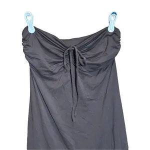 Susana Monaco Brown Strapless Ruffle Hem Womens Y2K 90s Mini Dress Sz L‎ thumbnail 7