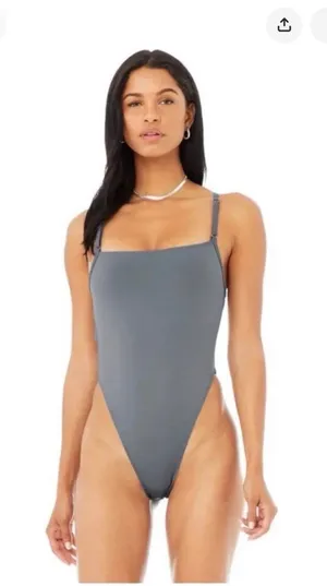 Alo yoga thrill Seeker Bodysuit in Steel Blue thumbnail 1