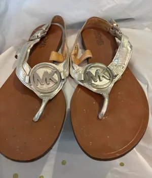 MICHAEL Michael Kors Silver Logo Thong Sandals Size 8 thumbnail 1