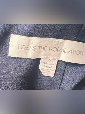 Dress the Population Navy Blue Halter Midi Dress Size Small Fit & Flare thumbnail 9
