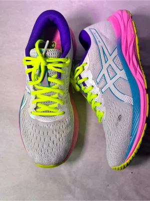 Oasis Women's Athletic Sneakers in White, Neon Yellow, Pink & Teal thumbnail 6