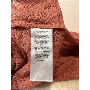Loft NWT mauve pink full floral lace sheer long sleeve blouse Size XL thumbnail 6