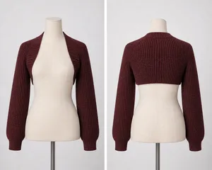 Chunky Knit Long Sleeve Shrug thumbnail 2