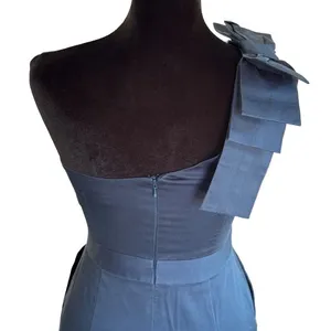 French Connection Navy Blue One Shoulder Bow Mini Dress Pockets Cocktail Party 2 thumbnail 6