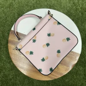New Kate Spade Staci Square top handle pineapple crossbody bag pink‎ multi thumbnail 3