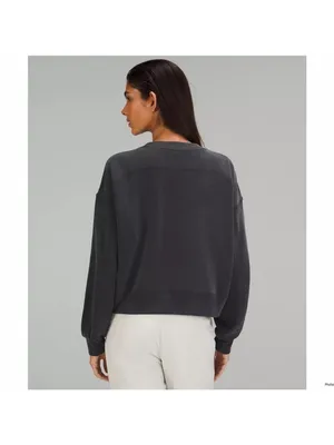 Lululemon Softstreme Perfectly Oversized Cropped Crew Dark Grey Size 2 thumbnail 2