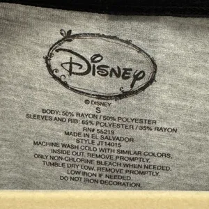 Disney‎ Mickey Mouse Skeleton Halloween Raglan Baseball Tee Gray Black Small thumbnail 4