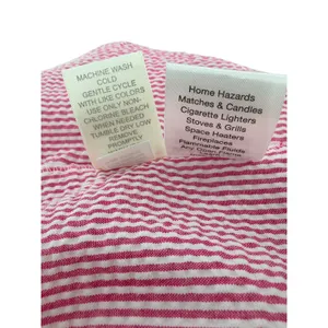 Eileen West Pink White‎ Seersucker Robe S M Stripe Cotton Blend Lace Trim Wrap thumbnail 8
