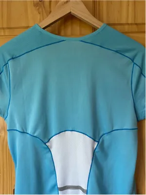 New Balance Fitted Turquoise Cap Sleeve Athletic Tee size large thumbnail 9