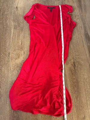 BCBGMaxAzria Red Draped Tank Dress - Size XS thumbnail 6