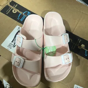 NEW FUNKYMONKEY Pink Comfort Slides Double Buckle Adjustable EVA Flat Sandals thumbnail 3