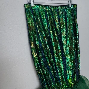 FUNNA Green Sequin Mermaid Tail Costume Maxi Skirt NWT XL thumbnail 11