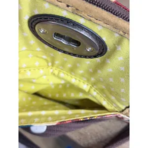 Fossil Key-Per Crossbody Bag Retro Floral Red Yellow Turnlock Pocket Purse thumbnail 7